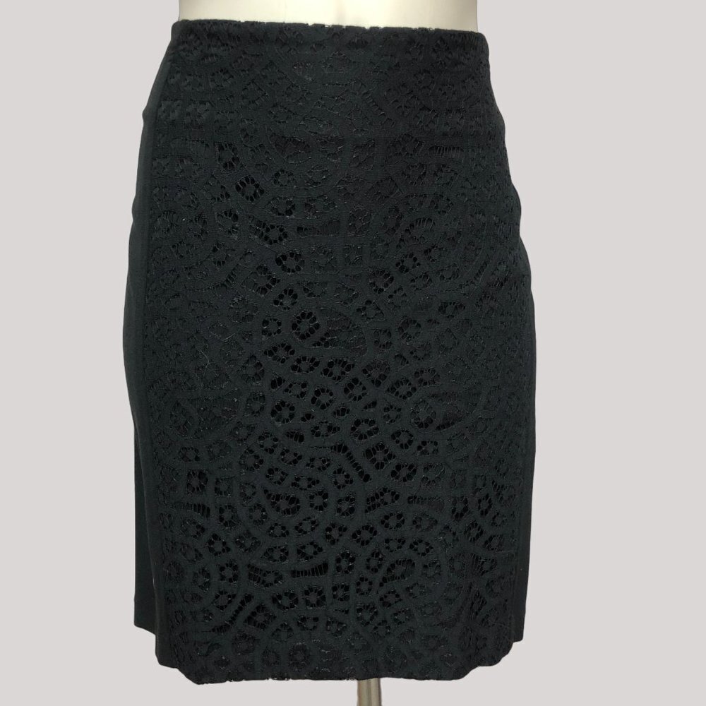 Jessica Black Lace Mid Length Skirt Size 12